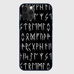 Чехол для iPhone 12 Pro Max СЛАВЯНСКИЕ СКАНДИНАВСКИЕ РУНЫ РУНИЧЕСКИЙ АЛФАВИТ, цвет: 3D-черный