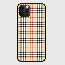 Чехол для iPhone 12 Pro Max Клетчатый принт в стиле Burberry, цвет: 3D-черный