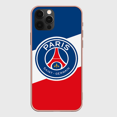 Чехол iPhone 12 Pro Max Paris Saint-Germain FC / 3D-Светло-розовый – фото 1