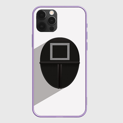 Чехол iPhone 12 Pro Max Игра в кальмара: Маска квадрат / 3D-Сиреневый – фото 1