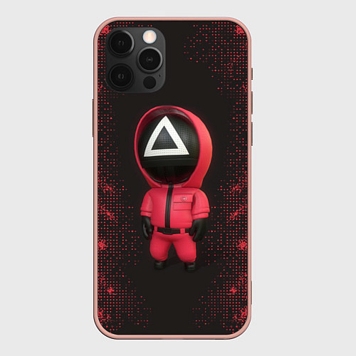 Чехол iPhone 12 Pro Max Игра в кальмара: Треугольник / 3D-Светло-розовый – фото 1