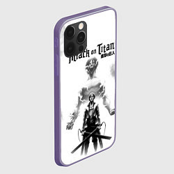 Чехол для iPhone 12 Pro Max Эрен и Титан Атака титанов, цвет: 3D-серый — фото 2