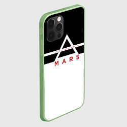 Чехол для iPhone 12 Pro Max Thirty Seconds to Mars черно-белая, цвет: 3D-салатовый — фото 2