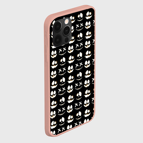 Чехол iPhone 12 Pro Max Прикольные смайлы Хэллоуин 2 Halloween 2 / 3D-Светло-розовый – фото 2