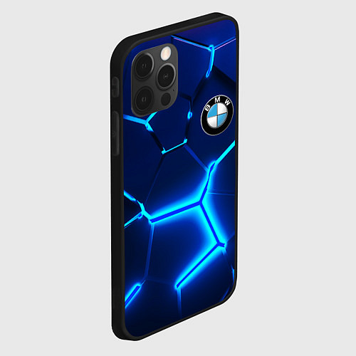 Чехол iPhone 12 Pro Max BMW LOGO 3Д ПЛИТЫ ГЕОМЕТРИЯ / 3D-Черный – фото 2