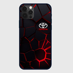 Чехол для iPhone 12 Pro Max Тойота 3D плиты с подсветкой, цвет: 3D-черный