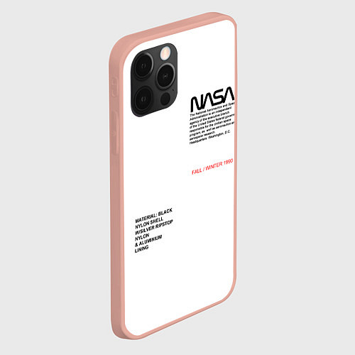 Чехол iPhone 12 Pro Max NASA БЕЛАЯ ФОРМА / 3D-Светло-розовый – фото 2