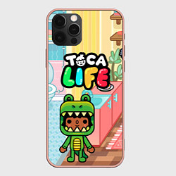 Чехол для iPhone 12 Pro Max Toca Life: Crocodile, цвет: 3D-светло-розовый