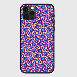 Чехол для iPhone 12 Pro Max Красочный фон с цветами, цвет: 3D-черный