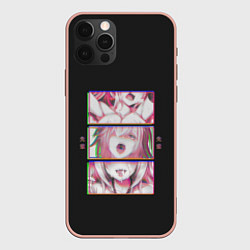 Чехол для iPhone 12 Pro Max Ahegao девушка, цвет: 3D-светло-розовый