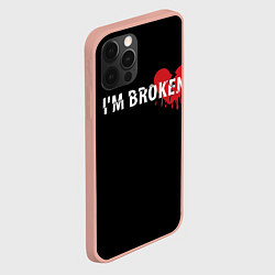 Чехол для iPhone 12 Pro Max Im broken с разбитым сердцем, цвет: 3D-светло-розовый — фото 2