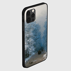 Чехол для iPhone 12 Pro Max Зимний пейзаж картина маслом, цвет: 3D-черный — фото 2
