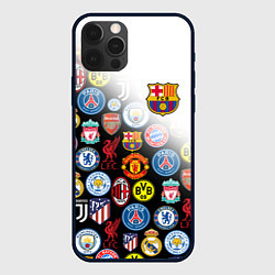 Чехол для iPhone 12 Pro Max FC BARCELONA LOGOBOMBING, цвет: 3D-черный