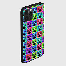 Чехол для iPhone 12 Pro Max МАЙНКРАФТ MINECRAFT ЦВЕТНЫЕ КРИПЕРЫ, цвет: 3D-черный — фото 2
