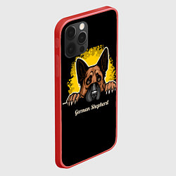 Чехол для iPhone 12 Pro Max Немецкая Овчарка German Shepherd, цвет: 3D-красный — фото 2