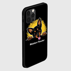 Чехол для iPhone 12 Pro Max Пинчер Miniature Pinscher, цвет: 3D-черный — фото 2