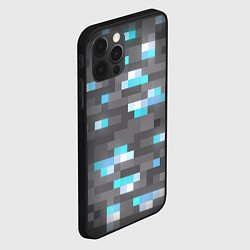 Чехол для iPhone 12 Pro Max АЛМАЗНАЯ РУДА DIAMOND ORE MINCRAFT, цвет: 3D-черный — фото 2