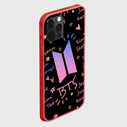 Чехол для iPhone 12 Pro Max BTS БТС БИТИЭС УЗОР, цвет: 3D-красный — фото 2