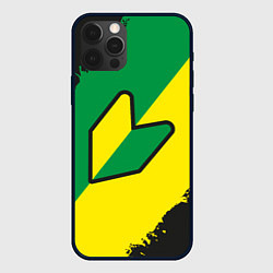 Чехол для iPhone 12 Pro Max JDM GREEN YELLOW LOGO, цвет: 3D-черный