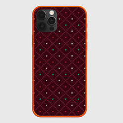 Чехол для iPhone 12 Pro Max Knitted Texture, цвет: 3D-красный