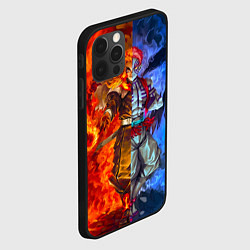 Чехол для iPhone 12 Pro Max Аказа и Ренгоку противостояние клинок рассекающий, цвет: 3D-черный — фото 2