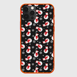 Чехол для iPhone 12 Pro Max Snowmen, цвет: 3D-красный