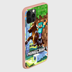 Чехол для iPhone 12 Pro Max Майнкрафт двойной фон разделенный молнией, цвет: 3D-светло-розовый — фото 2