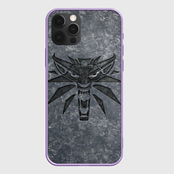 Чехол для iPhone 12 Pro Max THE WITCHER LOGO STONE, цвет: 3D-сиреневый