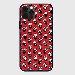 Чехол для iPhone 12 Pro Max Hipster Santa, цвет: 3D-черный