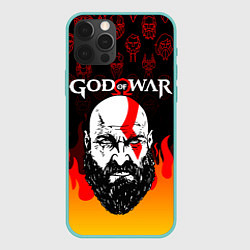 Чехол для iPhone 12 Pro Max GOD OF WAR ГОД ОФ ВАР FIRE ART УЗОР, цвет: 3D-мятный