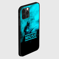 Чехол для iPhone 12 Pro Max Мэттью Беллами бирюзовый туман Muse, цвет: 3D-черный — фото 2