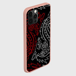Чехол для iPhone 12 Pro Max БЕЛО КРАСНЫЙ ДРАКОН RED WHITE DRAGON, цвет: 3D-светло-розовый — фото 2