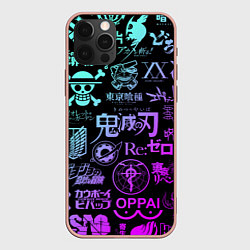 Чехол для iPhone 12 Pro Max Аниме лого, цвет: 3D-светло-розовый