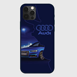 Чехол для iPhone 12 Pro Max AUDI лого, цвет: 3D-черный