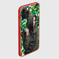 Чехол для iPhone 12 Pro Max Olga Buzova - camouflage, цвет: 3D-красный — фото 2