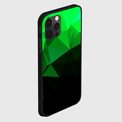 Чехол для iPhone 12 Pro Max Изумрудный Зеленый Геометрия, цвет: 3D-черный — фото 2