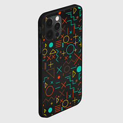 Чехол для iPhone 12 Pro Max Геометрическая Абстракция Частицы, цвет: 3D-черный — фото 2