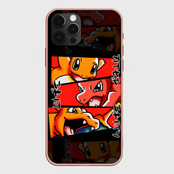 Чехол для iPhone 12 Pro Max РЫЖИЙ ДРАКОН ПОКЕМОНЫ ЧАРМАНДЕР, цвет: 3D-светло-розовый