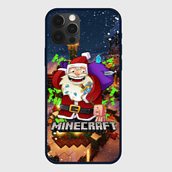 Чехол для iPhone 12 Pro Max НОВОГОДНЯЯ ЁЛКА В МАЙНКРАФТ SANTA CLAUS, цвет: 3D-черный