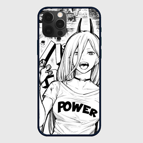 Чехол iPhone 12 Pro Max Power - Chainsaw-Man / 3D-Черный – фото 1