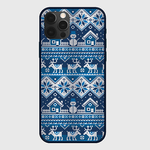 Чехол iPhone 12 Pro Max Christmas Pattern / 3D-Черный – фото 1