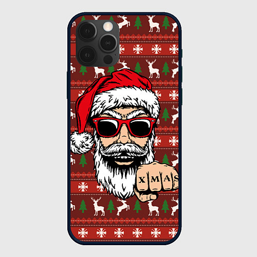 Чехол iPhone 12 Pro Max Bad Santa Плохой Санта / 3D-Черный – фото 1