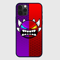 Чехол для iPhone 12 Pro Max Geometry Dash: Violet x Red, цвет: 3D-черный