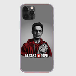 Чехол для iPhone 12 Pro Max LA CASA DE PAPEL - БУМАЖНЫЙ ДОМ СЕРИАЛ, цвет: 3D-серый