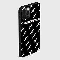 Чехол для iPhone 12 Pro Max UNDERTALE LOGO СРАЖЕНИЕ, МЕЧИ, цвет: 3D-черный — фото 2