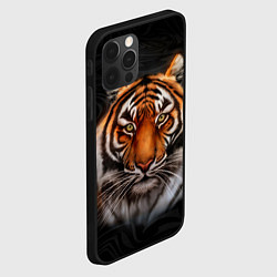 Чехол для iPhone 12 Pro Max Реалистичный тигр Realistic Tiger, цвет: 3D-черный — фото 2