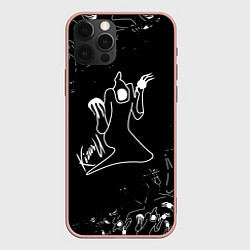 Чехол для iPhone 12 Pro Max KIZARU ПРИЗРАК ЛОГО БЕЛЫЙ, цвет: 3D-светло-розовый