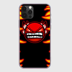 Чехол для iPhone 12 Pro Max Geometry Dash: Smiley Demon, цвет: 3D-серый