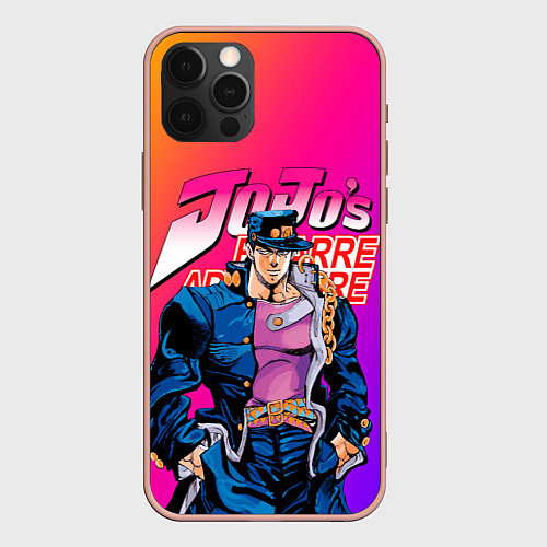 Чехол iPhone 12 Pro Max JOJO BIZARRE ADVENTURE ДЖО ДЖО ГРАДИЕНТ / 3D-Светло-розовый – фото 1