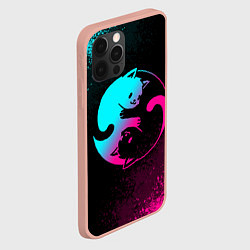 Чехол для iPhone 12 Pro Max ИНЬ ЯНЬ НЕОНОВЫЕ КОТИКИ, цвет: 3D-светло-розовый — фото 2